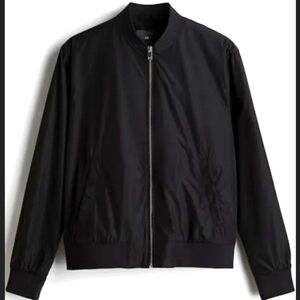 H&M Men's Black Regular Fit Bomber Jacket Size Medium